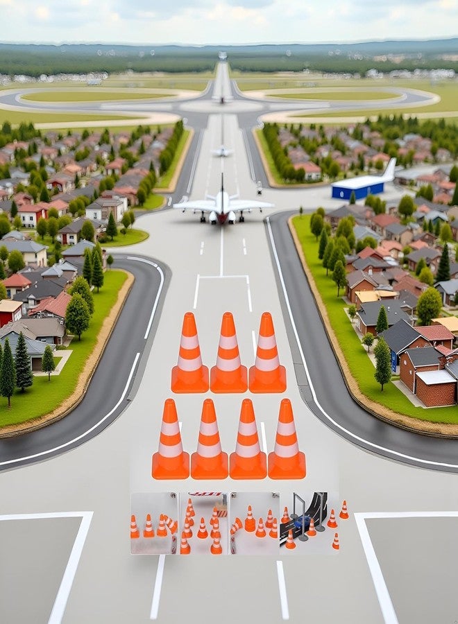 Mozff 14Pcs Miniature Traffic Cones for Dollhouse, Plastic Road Sign Educational Construction Model - Image 4